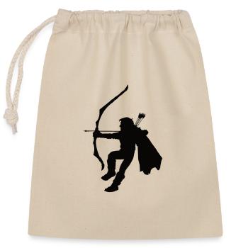 Waldläufer Silhouette, Rollenspieler Silhouette - Verschließbarer Geschenkbeutel aus Baumwolle (25x30cm) - Natur - Vorne