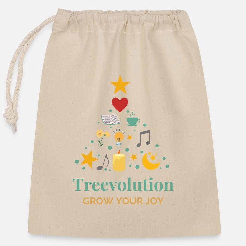 Treevolution Growing Joy - Sac cadeau en coton avec cordon (25 x 30 cm) - nature