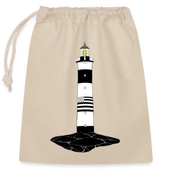 Breton lighthouse - Closable cotton gift bag (25x30cm) - nature - Front