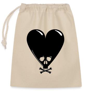 Black Valentine - Closable cotton gift bag (25x30cm) - nature - Front