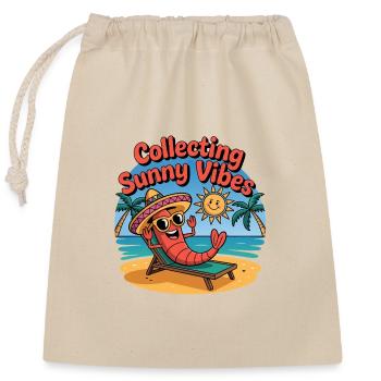 Sunny Summer Vibes lustige Krabbe am Strand - Verschließbarer Geschenkbeutel aus Baumwolle (25x30cm) - Natur - Vorne