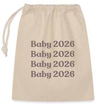 Baby 2026 - Closable cotton gift bag (25x30cm) - nature - Front