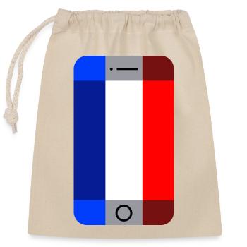 France blue white red Flag Smartphone - Closable cotton gift bag (25x30cm) - nature - Front