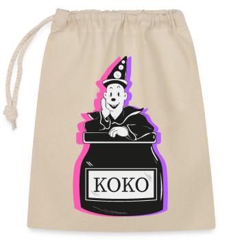 koko clown - Sac cadeau en coton avec cordon (25 x 30 cm) - nature - Devant