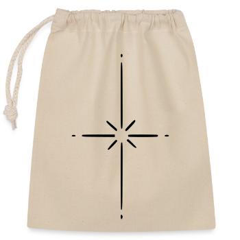 Star - Closable cotton gift bag (25x30cm) - nature - Front