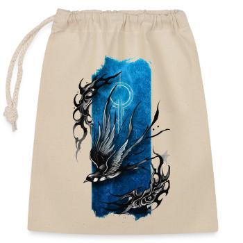 Élégance aérienne : Hirondelle volante - Sac cadeau en coton avec cordon (25 x 30 cm) - nature - Devant