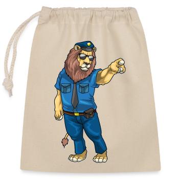 Lion Policier Lunettes de Soleil Police - Sac cadeau en coton avec cordon (25 x 30 cm) - nature - Devant