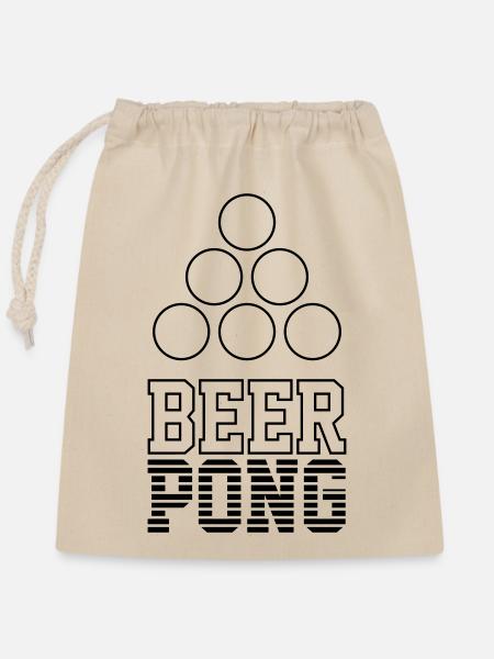 Bier Pong Logo 7 - Verschließbarer Geschenkbeutel aus Baumwolle (25x30cm) - Natur