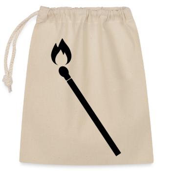 Burning Match - Closable cotton gift bag (25x30cm) - nature - Front