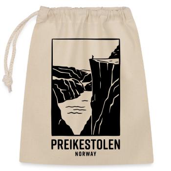 Silhouette de la Roche de la Pulpe Norvège - Sac cadeau en coton avec cordon (25 x 30 cm) - nature - Devant