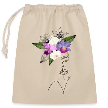 Lady Orchid - Closable cotton gift bag (25x30cm) - nature - Front