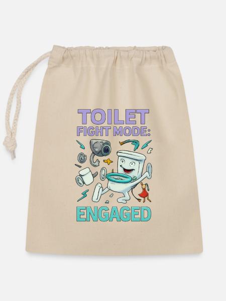 Toilettenkampf-Modus – Absurdes Hirnfäule-Design - Verschließbarer Geschenkbeutel aus Baumwolle (25x30cm) - Natur