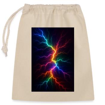 Rainbow Lightning Storm - Closable cotton gift bag (25x30cm) - nature - Front