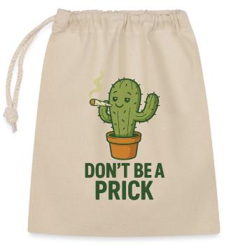 Cactus avec cigare – Diction - Sac cadeau en coton avec cordon (25 x 30 cm) - nature - Devant