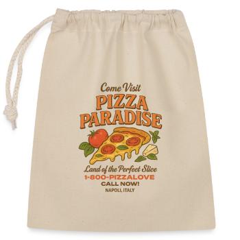 Le paradis de la pizza - Sac cadeau en coton avec cordon (25 x 30 cm) - nature - Devant