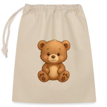 Teddy bear - Closable cotton gift bag (25x30cm) - nature - Front