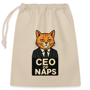 CEO of Naps - Verschließbarer Geschenkbeutel aus Baumwolle (25x30cm) - Natur - Vorne