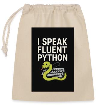 Python Coding Snake - Closable cotton gift bag (25x30cm) - nature - Front