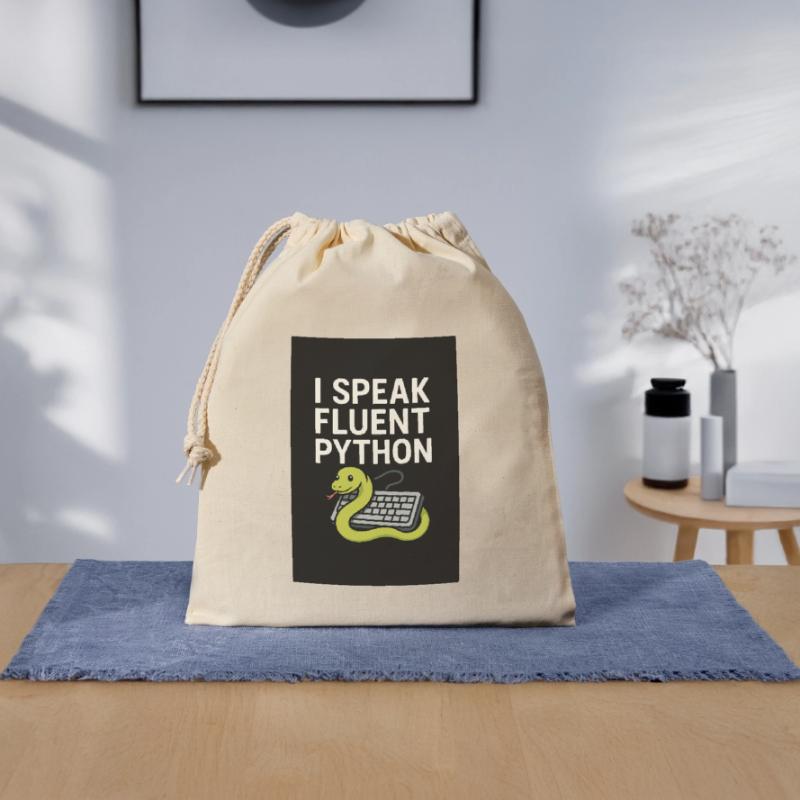 Serpent de codage Python Sac cadeau en coton avec cordon (25 x 30 cm)