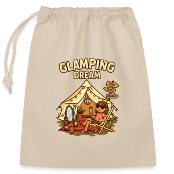 Glamping Dream Festival Queen Diva Style Women - Closable cotton gift bag (25x30cm) - nature - Front