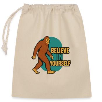Inspirational Call for Self-Confidence and Faith - Closable cotton gift bag (25x30cm) - nature - Front