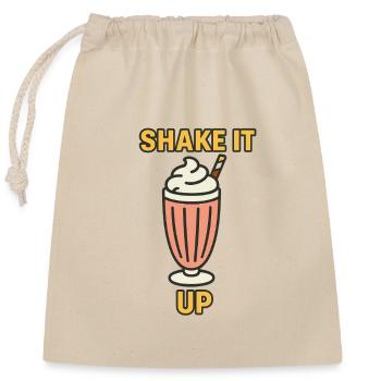 Shake it up Motivational Design - Closable cotton gift bag (25x30cm) - nature - Front