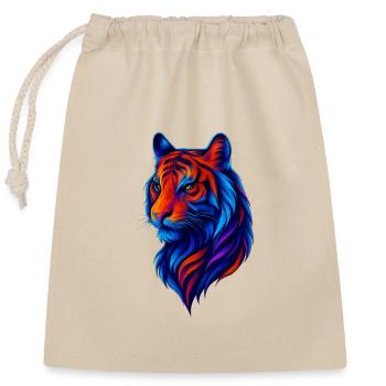 Lion coloré aux couleurs néon - Sac cadeau en coton avec cordon (25 x 30 cm) - nature - Devant
