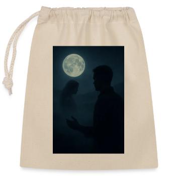 Moon Night Relationship - Closable cotton gift bag (25x30cm) - nature - Front