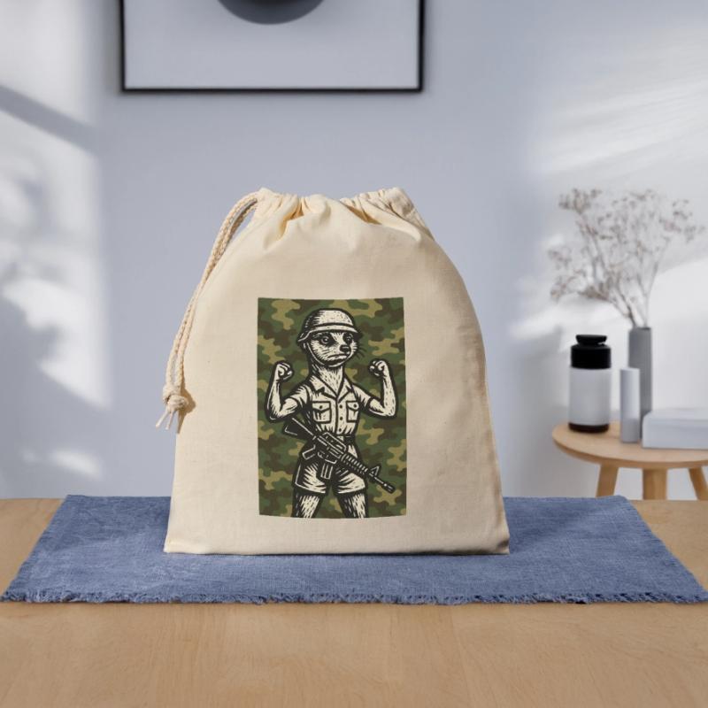 erdmännchen comic helden Verschließbarer Geschenkbeutel aus Baumwolle (25x30cm)