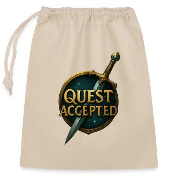 Quest_Accepted - Closable cotton gift bag (25x30cm) - nature - Front