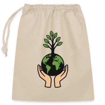 Arbre du monde en forme de cœur - Sac cadeau en coton avec cordon (25 x 30 cm) - nature - Devant