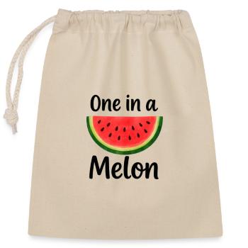 Design de pastèque avec humour - Sac cadeau en coton avec cordon (25 x 30 cm) - nature - Devant