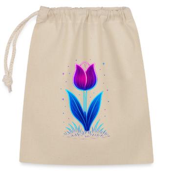Tulipe néon - Sac cadeau en coton avec cordon (25 x 30 cm) - nature - Devant