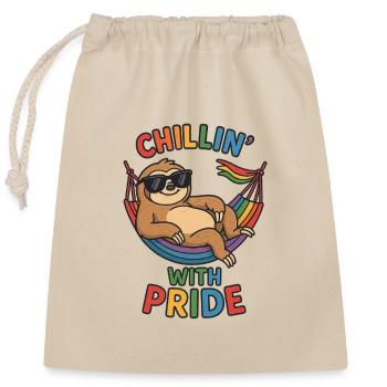 Fierté Arc-en-ciel Amour Égalité Diversité Queer - Sac cadeau en coton avec cordon (25 x 30 cm) - nature - Devant