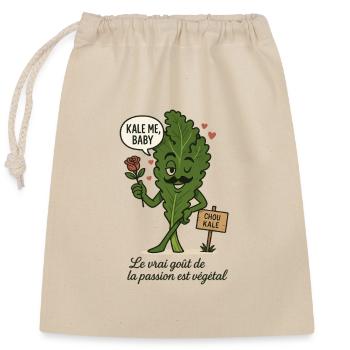 Kale me baby - Closable cotton gift bag (25x30cm) - nature - Front
