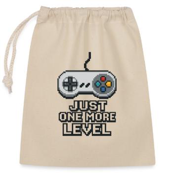 Pixel Neon Game Controller Design - Verschließbarer Geschenkbeutel aus Baumwolle (25x30cm) - Natur - Vorne