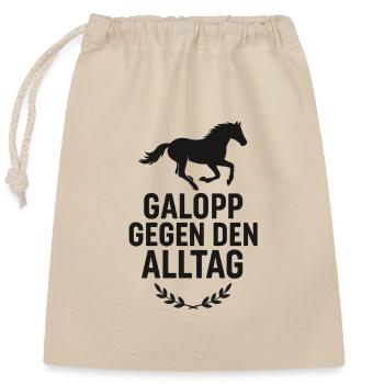 Horse, gallop against everyday life - Closable cotton gift bag (25x30cm) - nature - Front