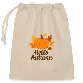 Automne - Sac cadeau en coton avec cordon (25 x 30 cm) - nature - Devant