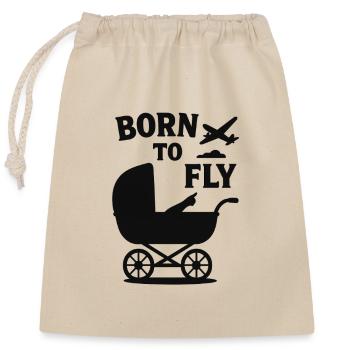 Born To Fly - Closable cotton gift bag (25x30cm) - nature - Front