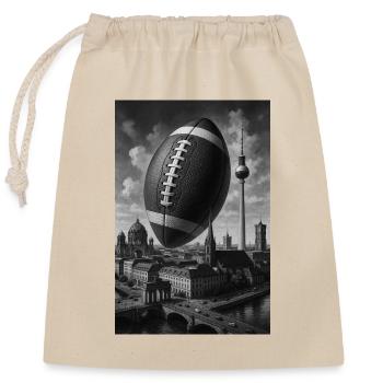 Berlin Football Skyline - Closable cotton gift bag (25x30cm) - nature - Front