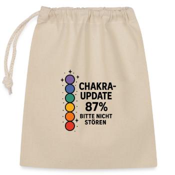CHAKRA UPDATE 87% – Do Not Disturb - Closable cotton gift bag (25x30cm) - nature - Front