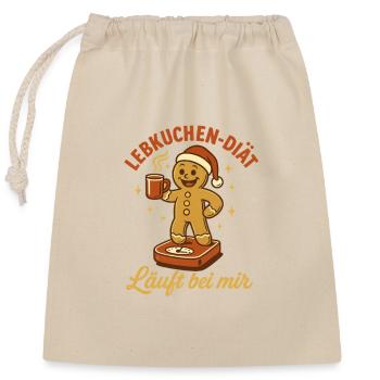 Gingerbread Diet Christmas Party Advent - Closable cotton gift bag (25x30cm) - nature - Front