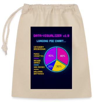 Graphique circulaire néon Visuel rétro - Sac cadeau en coton avec cordon (25 x 30 cm) - nature - Devant