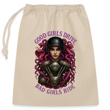 Bad Girls Ride – Pink Dreadlock Mechanic - Closable cotton gift bag (25x30cm) - nature - Front