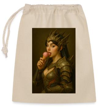 Sort d’Armure Glace Délice - Sac cadeau en coton avec cordon (25 x 30 cm) - nature - Devant