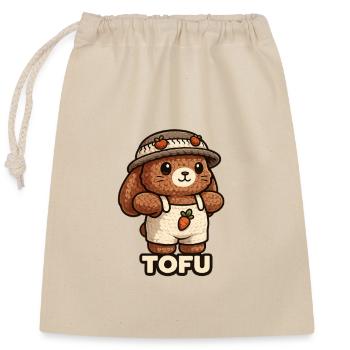Le crâne de tofu draine le lapin - Sac cadeau en coton avec cordon (25 x 30 cm) - nature - Devant