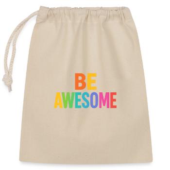 Boost arc-en-ciel Be Awesome - Sac cadeau en coton avec cordon (25 x 30 cm) - nature - Devant