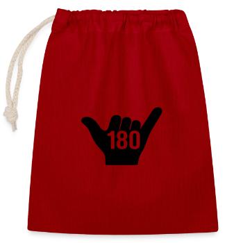 Darts World Championship 180 Shaka Style for Darts Fans - Closable cotton gift bag (25x30cm) - red - Front