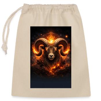 Ram - Closable cotton gift bag (25x30cm) - nature - Front