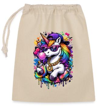 Licorne Pop Art - Sac cadeau en coton avec cordon (25 x 30 cm) - nature - Devant